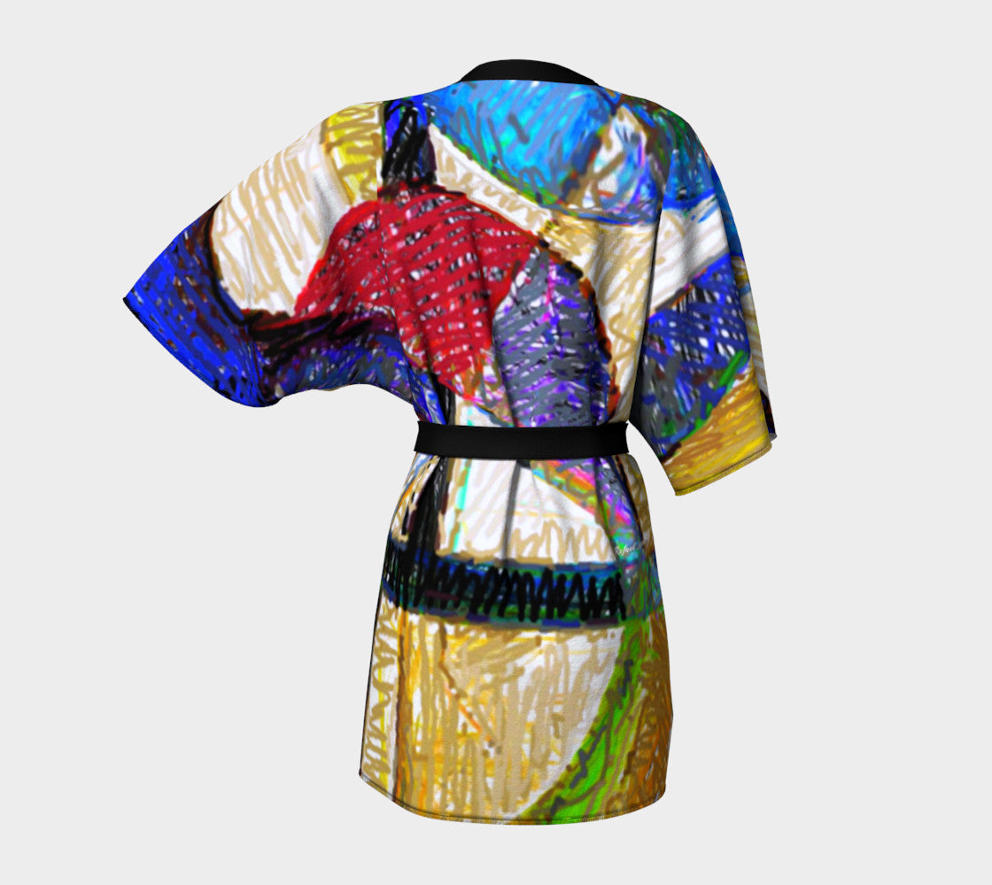 Circles and Shapes Kimono Robe