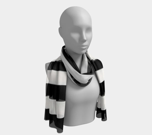 Black White and Red Long Scarf