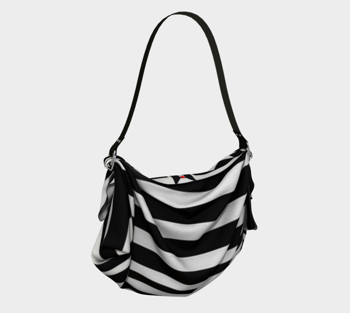 Black White and Red Origami Tote