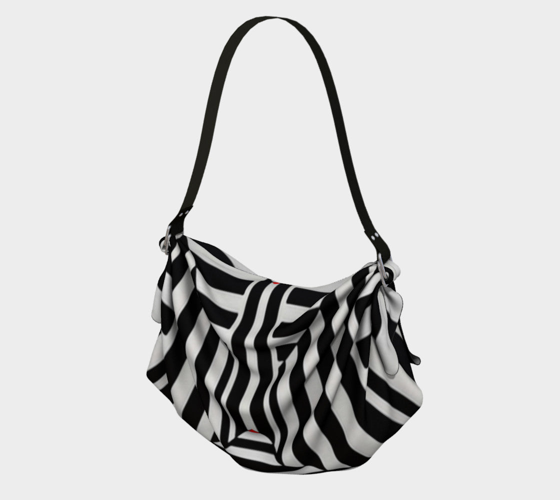 Black White and Red Origami Tote