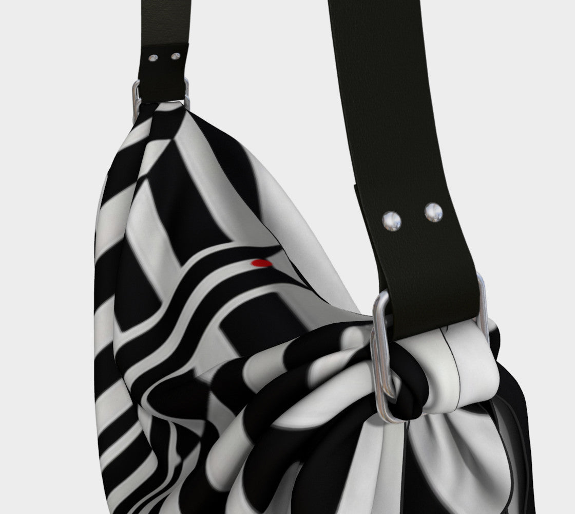 Black White and Red Origami Tote