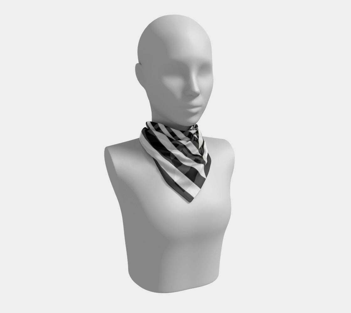 Black White and Red Square Scarf