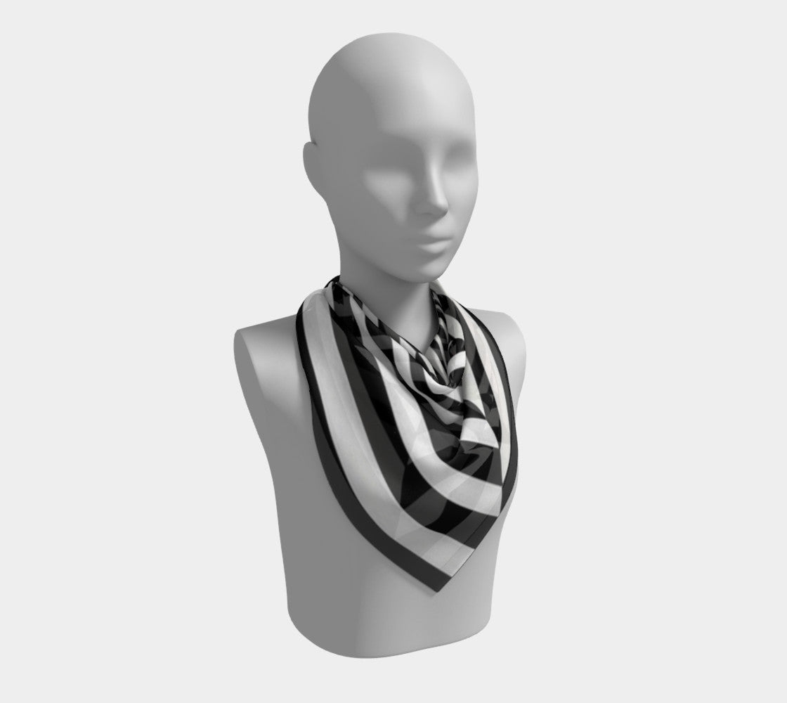 Black White and Red Square Scarf
