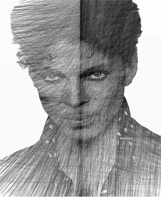 Art Print - Prince - Immortal Tribute In Black And White Sketch