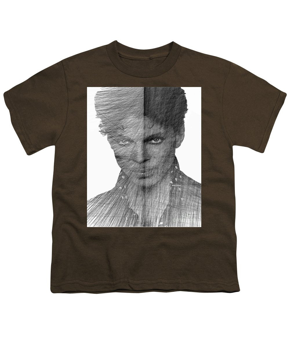 Youth T-Shirt - Prince - Immortal Tribute In Black And White Sketch