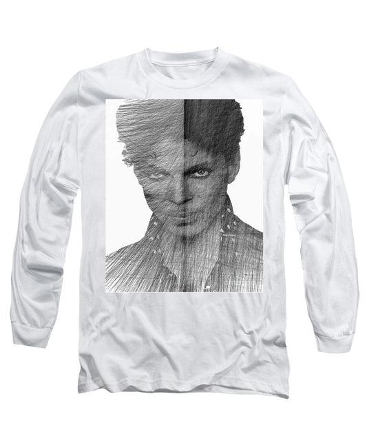 Long Sleeve T-Shirt - Prince - Immortal Tribute In Black And White Sketch