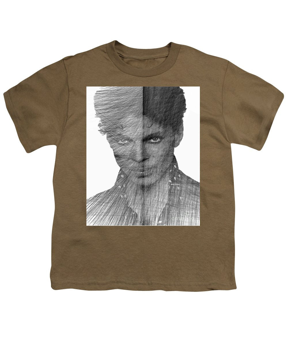 Youth T-Shirt - Prince - Immortal Tribute In Black And White Sketch