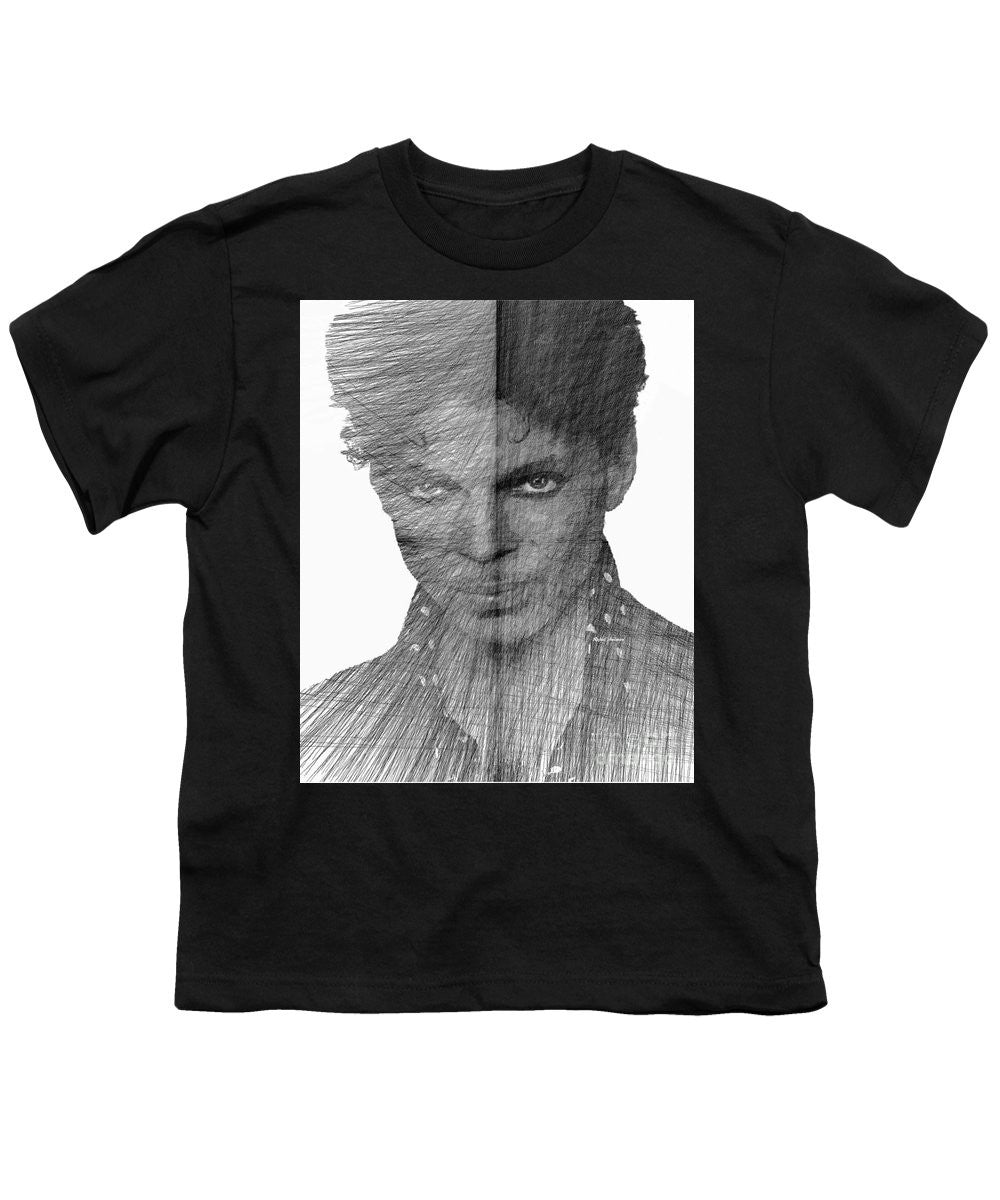 Youth T-Shirt - Prince - Immortal Tribute In Black And White Sketch