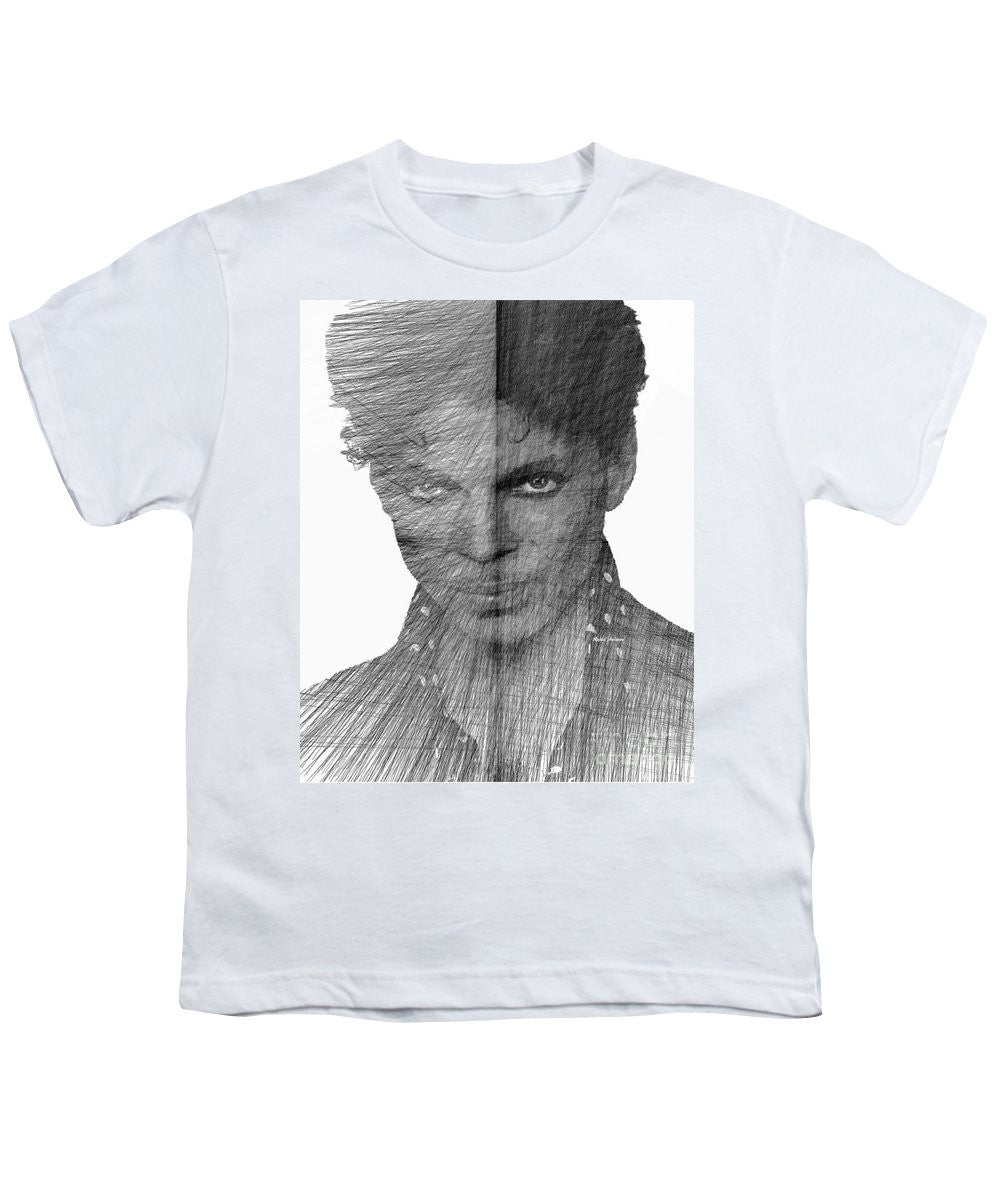 Youth T-Shirt - Prince - Immortal Tribute In Black And White Sketch