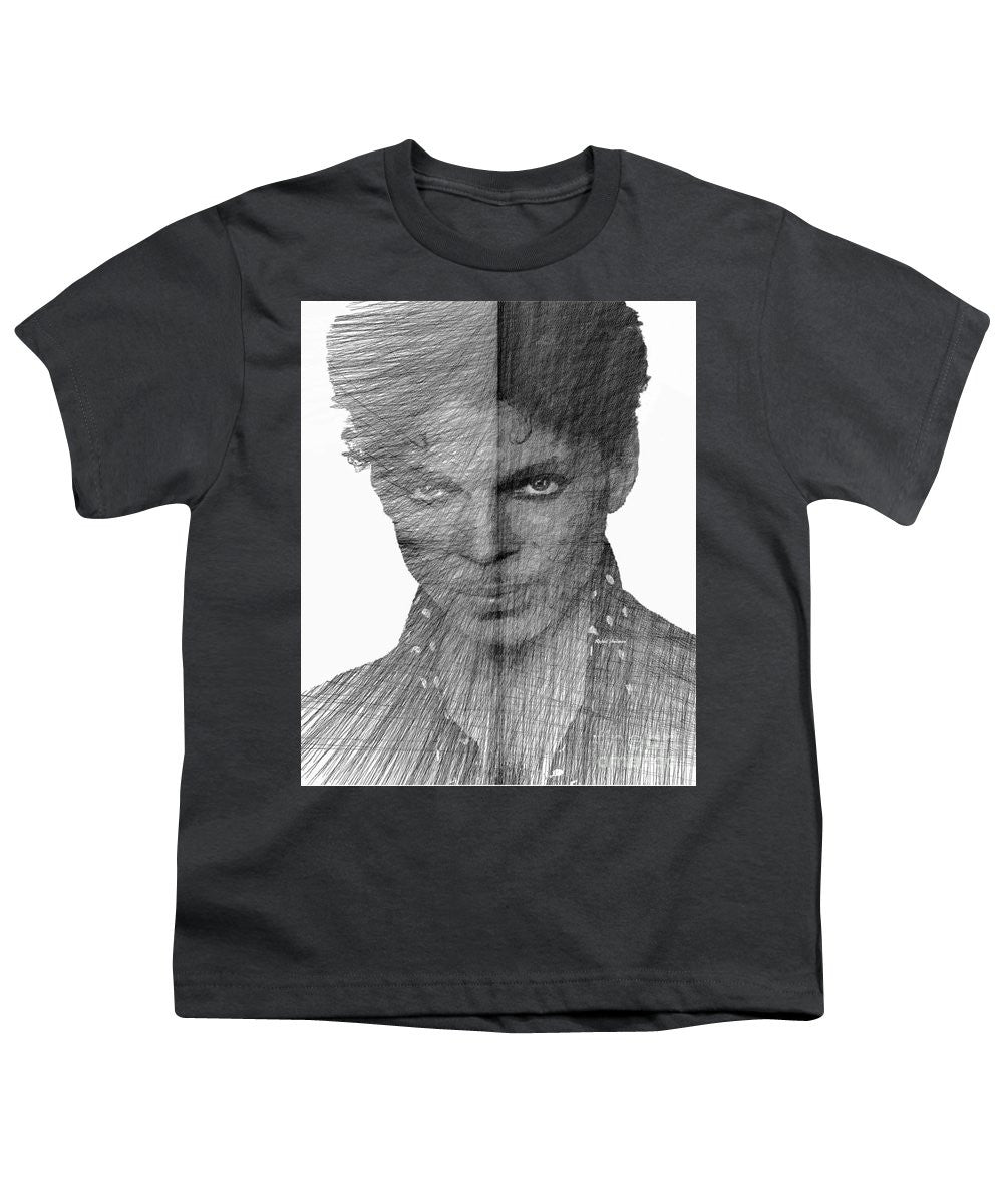 Youth T-Shirt - Prince - Immortal Tribute In Black And White Sketch