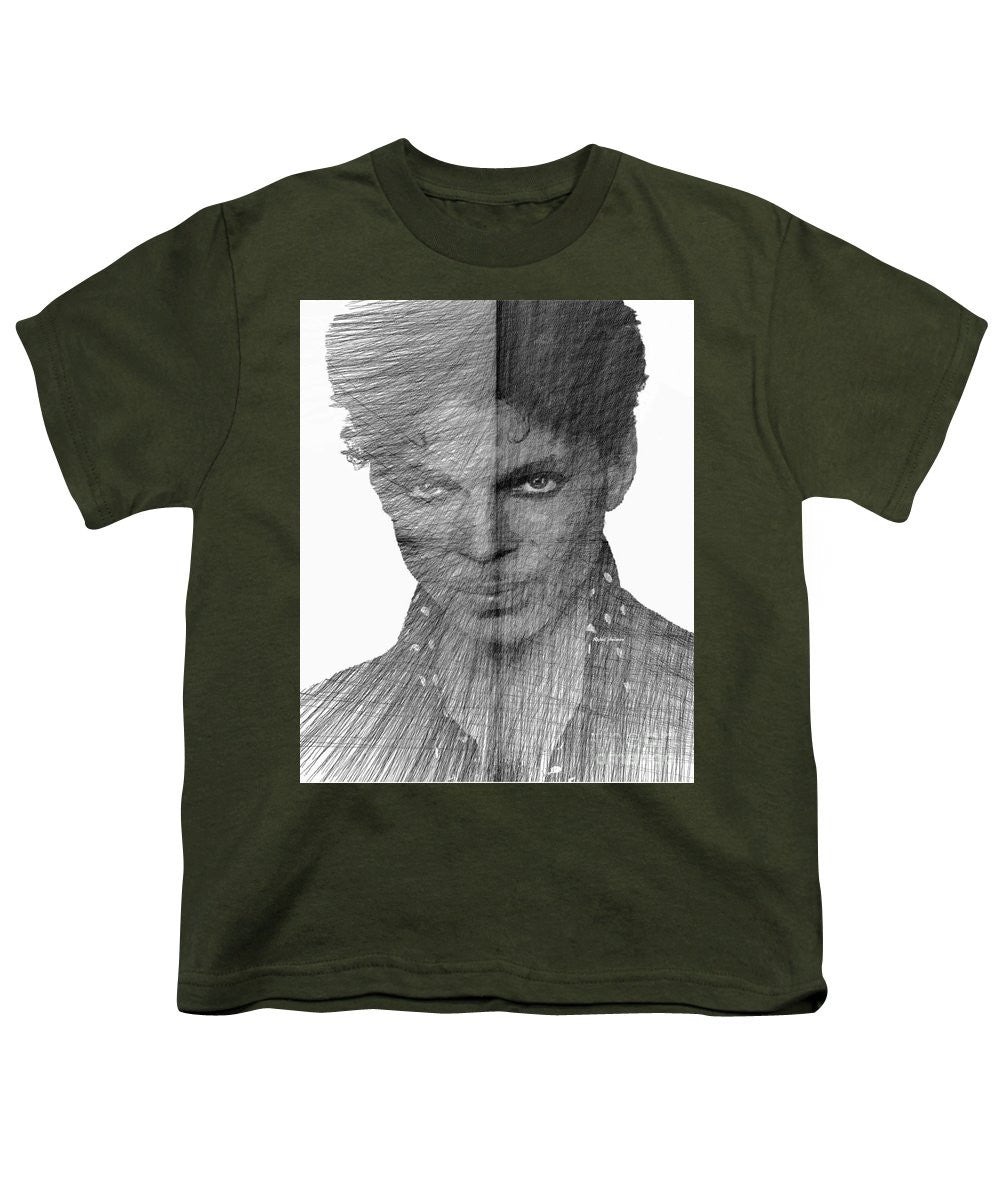 Youth T-Shirt - Prince - Immortal Tribute In Black And White Sketch