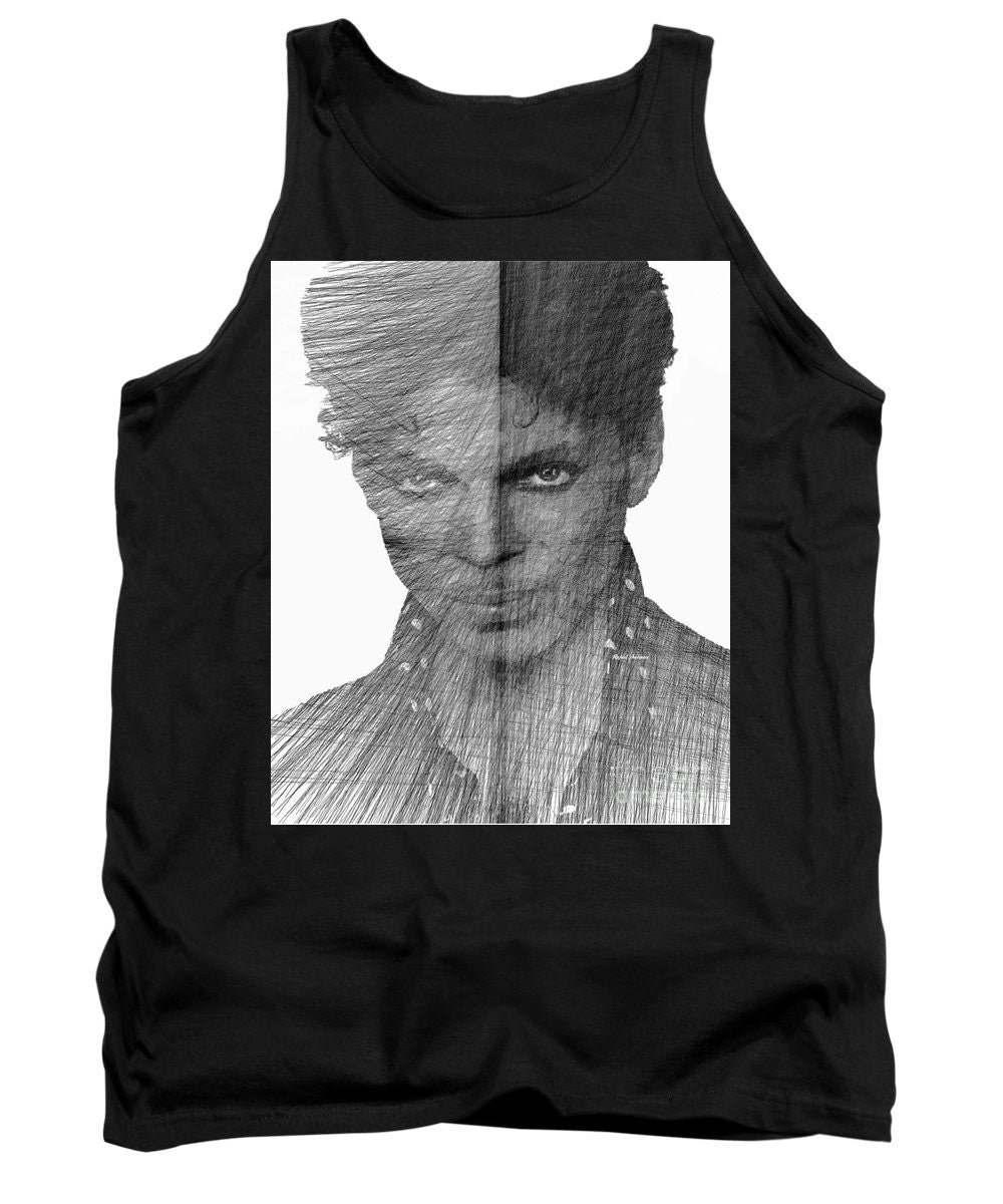 Tank Top - Prince - Immortal Tribute In Black And White Sketch