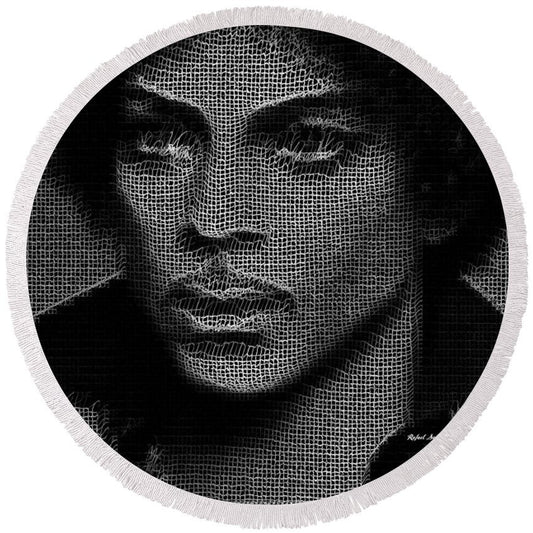 Round Beach Towel - Prince - Tribute In Black And White