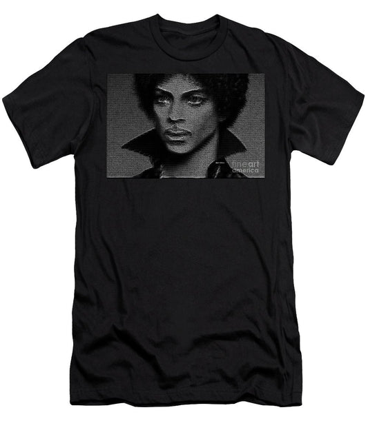 T-shirt pour homme (coupe ajustée) - Prince - Hommage en noir et blanc