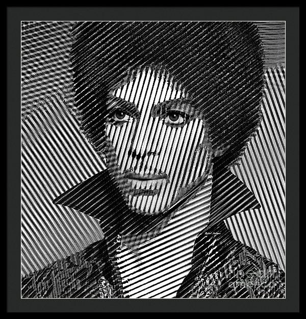 Framed Print - Prince - Tribute In Black And White Sketch