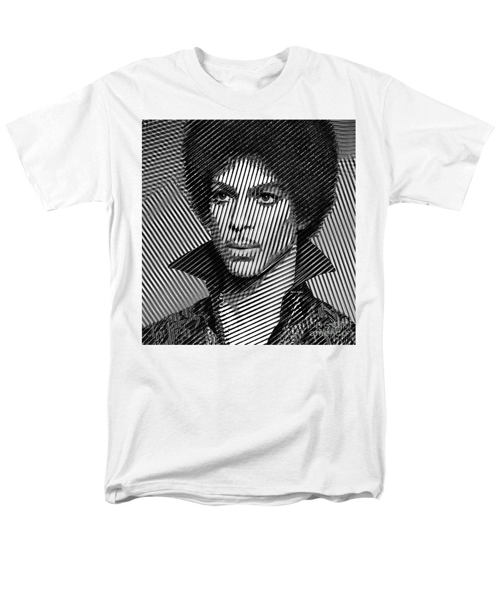 Men's T-Shirt  (Regular Fit) - Prince - Tribute In Black And White Sketch