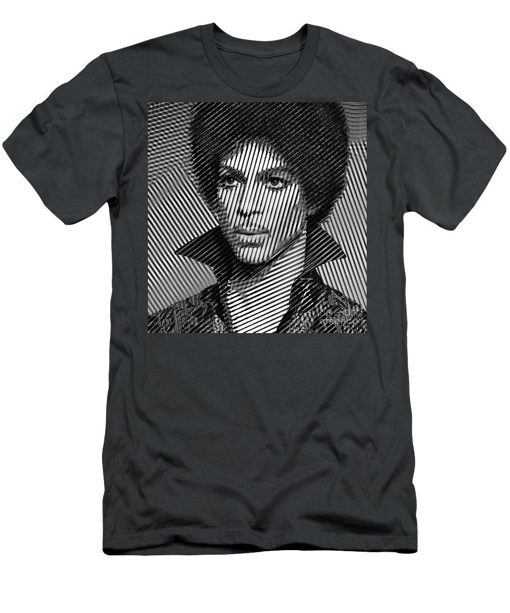 T-shirt pour homme (coupe ajustée) - Prince - Hommage en croquis noir et blanc