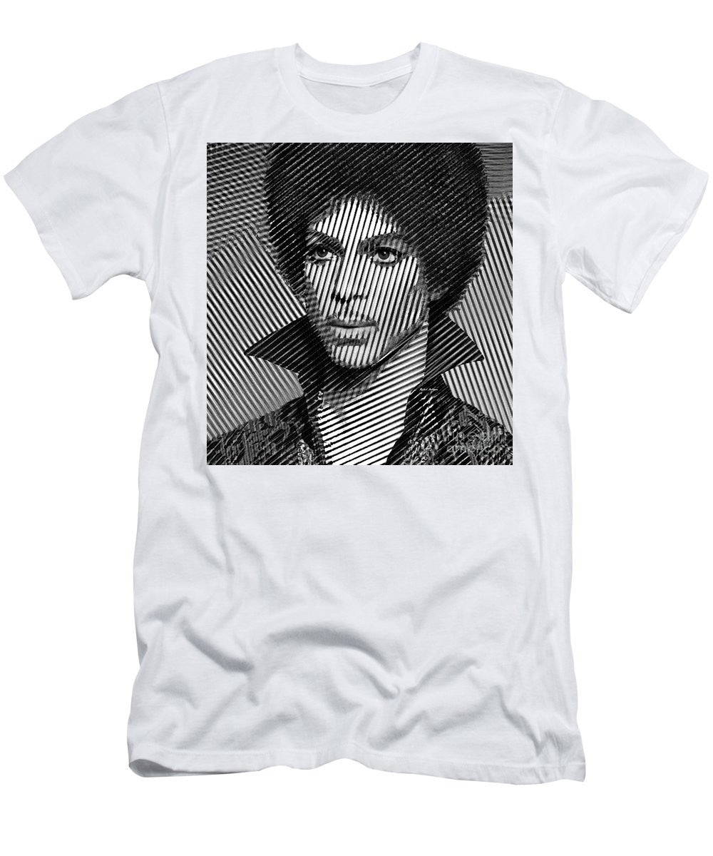 T-shirt pour homme (coupe ajustée) - Prince - Hommage en croquis noir et blanc