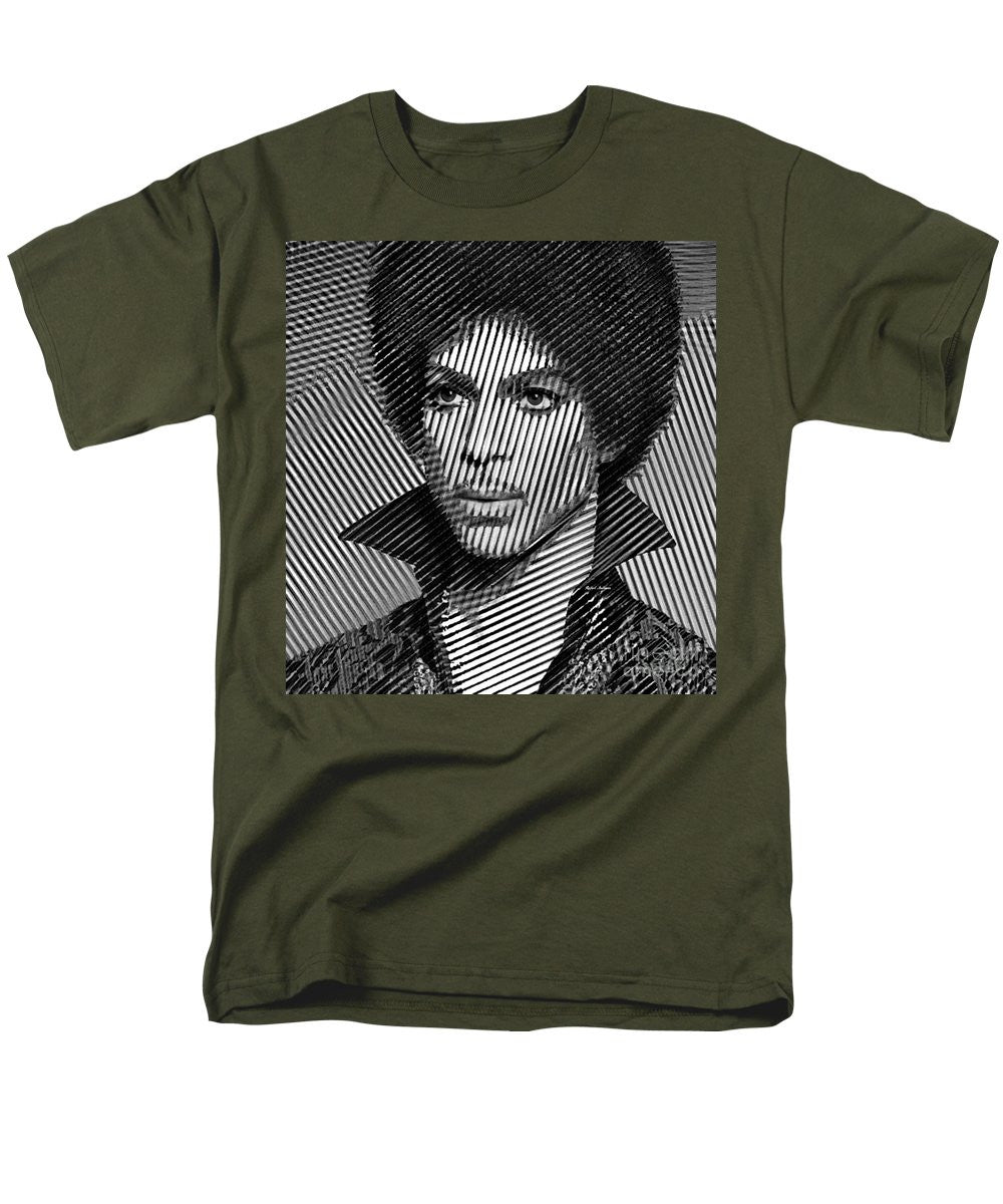 Men's T-Shirt  (Regular Fit) - Prince - Tribute In Black And White Sketch