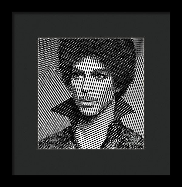 Framed Print - Prince - Tribute In Black And White Sketch