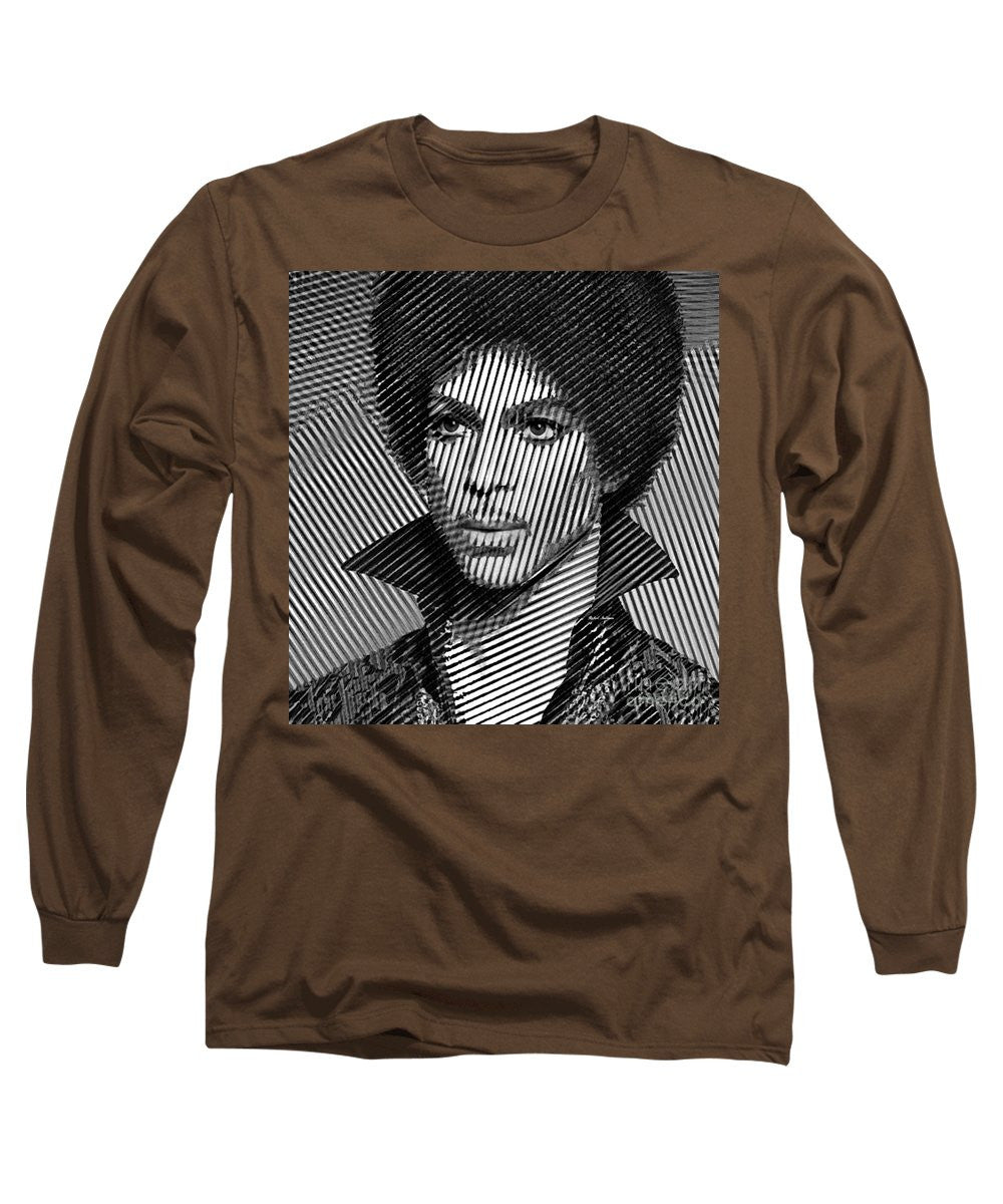 Long Sleeve T-Shirt - Prince - Tribute In Black And White Sketch