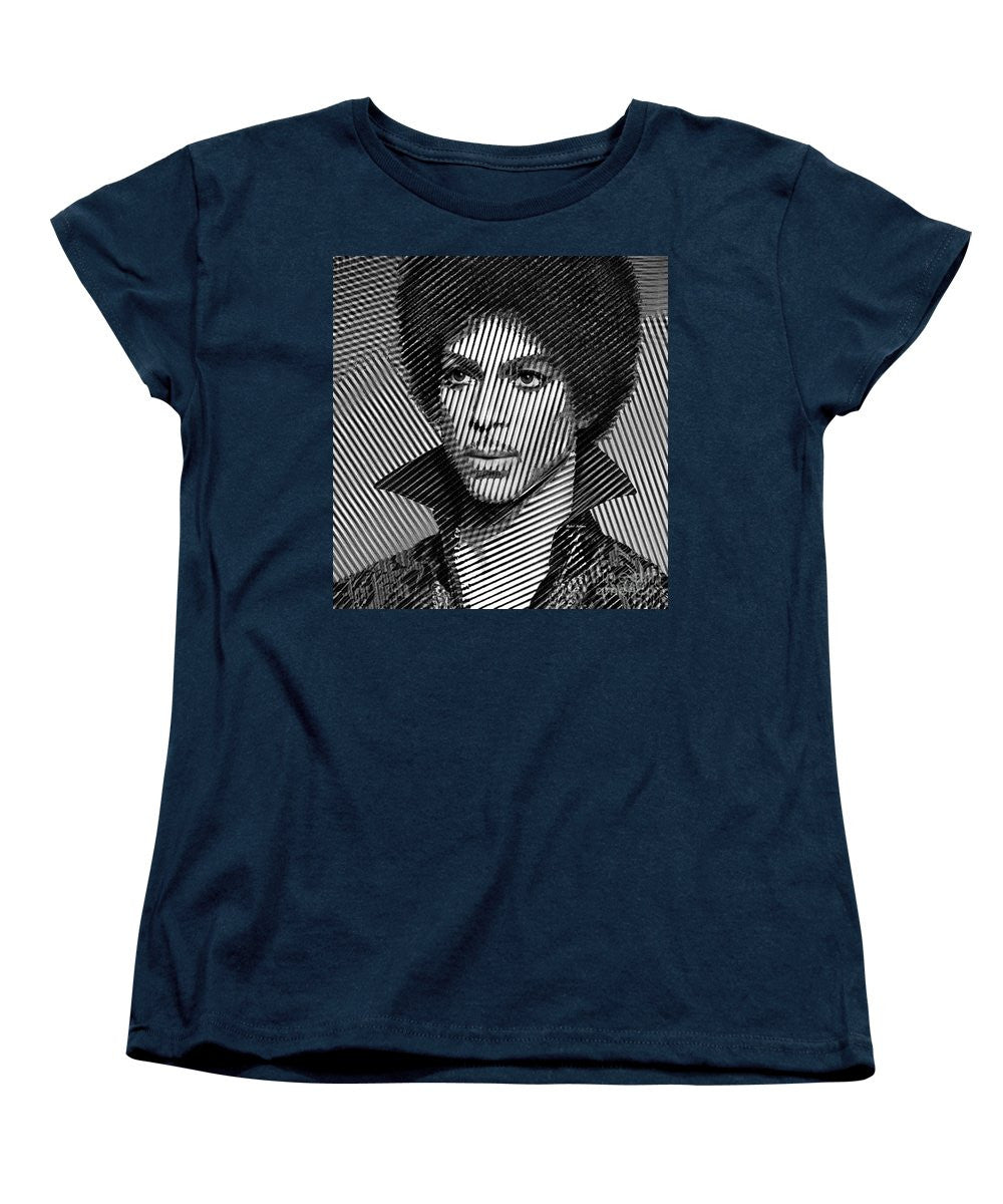 Women's T-Shirt (Standard Cut) - Prince - Tribute In Black And White Sketch