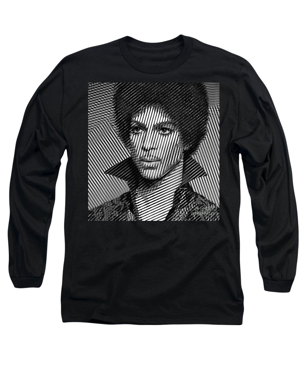 Long Sleeve T-Shirt - Prince - Tribute In Black And White Sketch