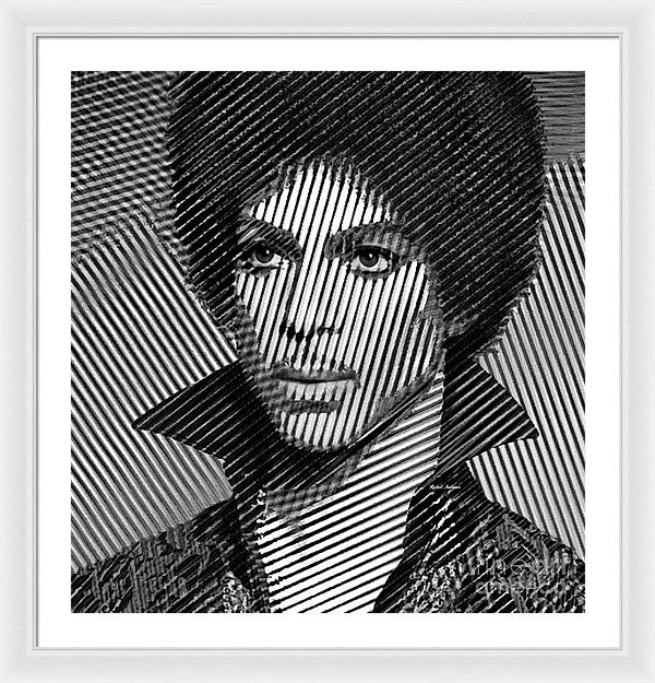 Framed Print - Prince - Tribute In Black And White Sketch