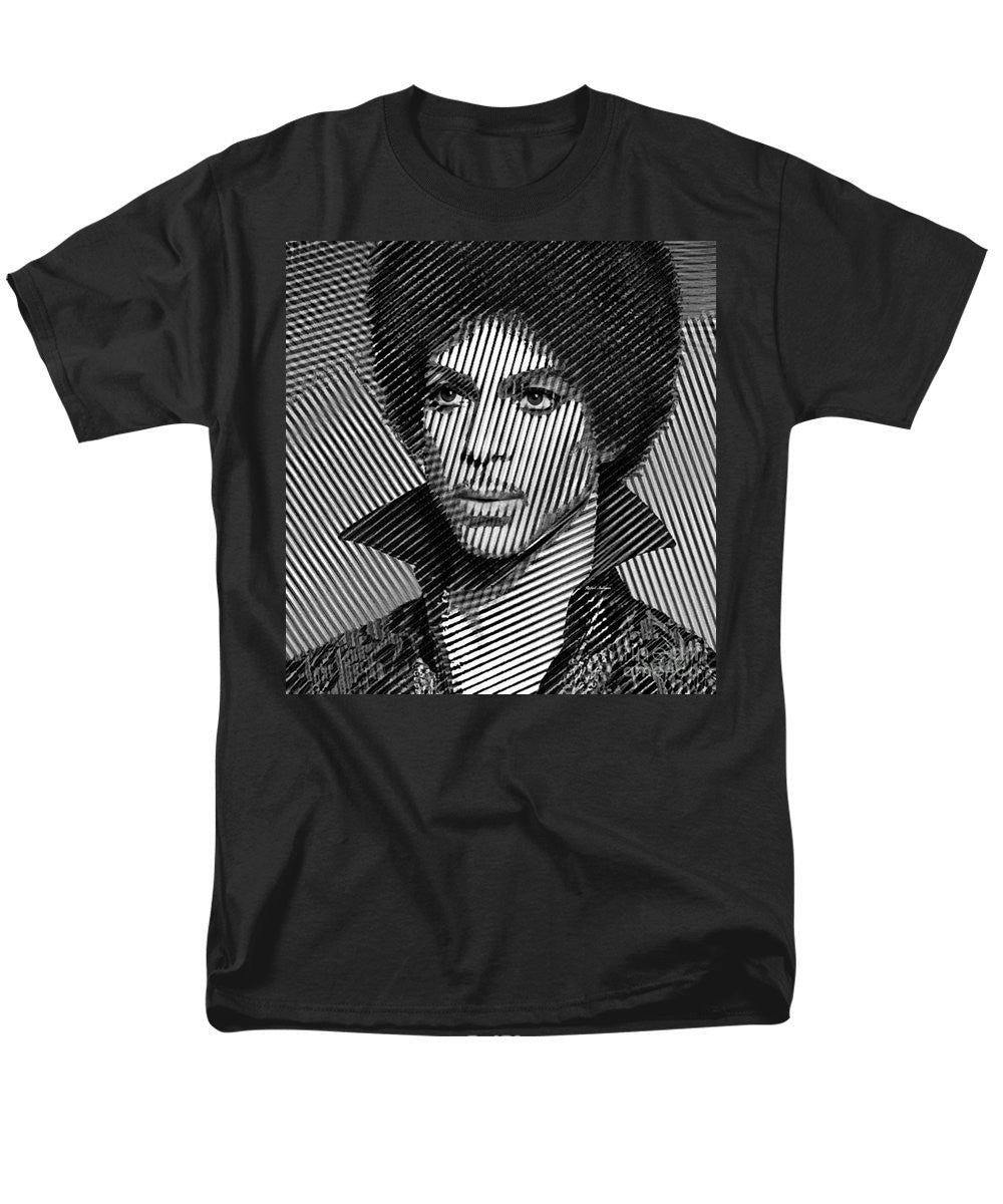 Men's T-Shirt  (Regular Fit) - Prince - Tribute In Black And White Sketch