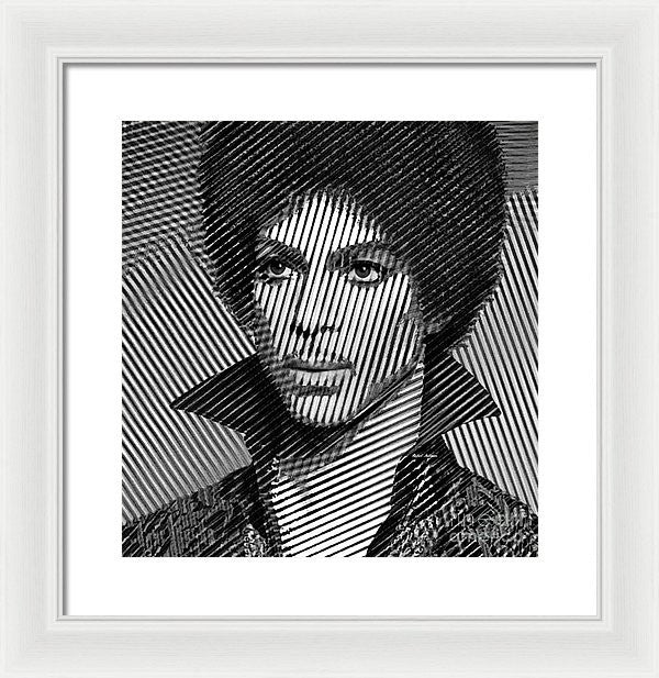 Framed Print - Prince - Tribute In Black And White Sketch