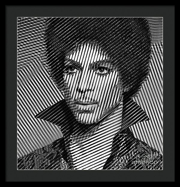 Framed Print - Prince - Tribute In Black And White Sketch