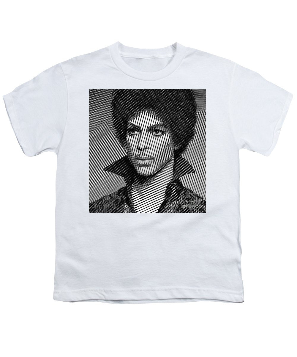 Youth T-Shirt - Prince - Tribute In Black And White Sketch