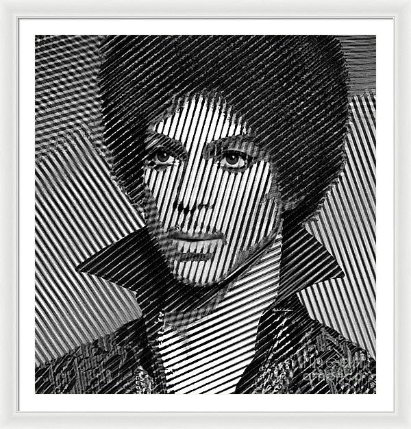 Framed Print - Prince - Tribute In Black And White Sketch