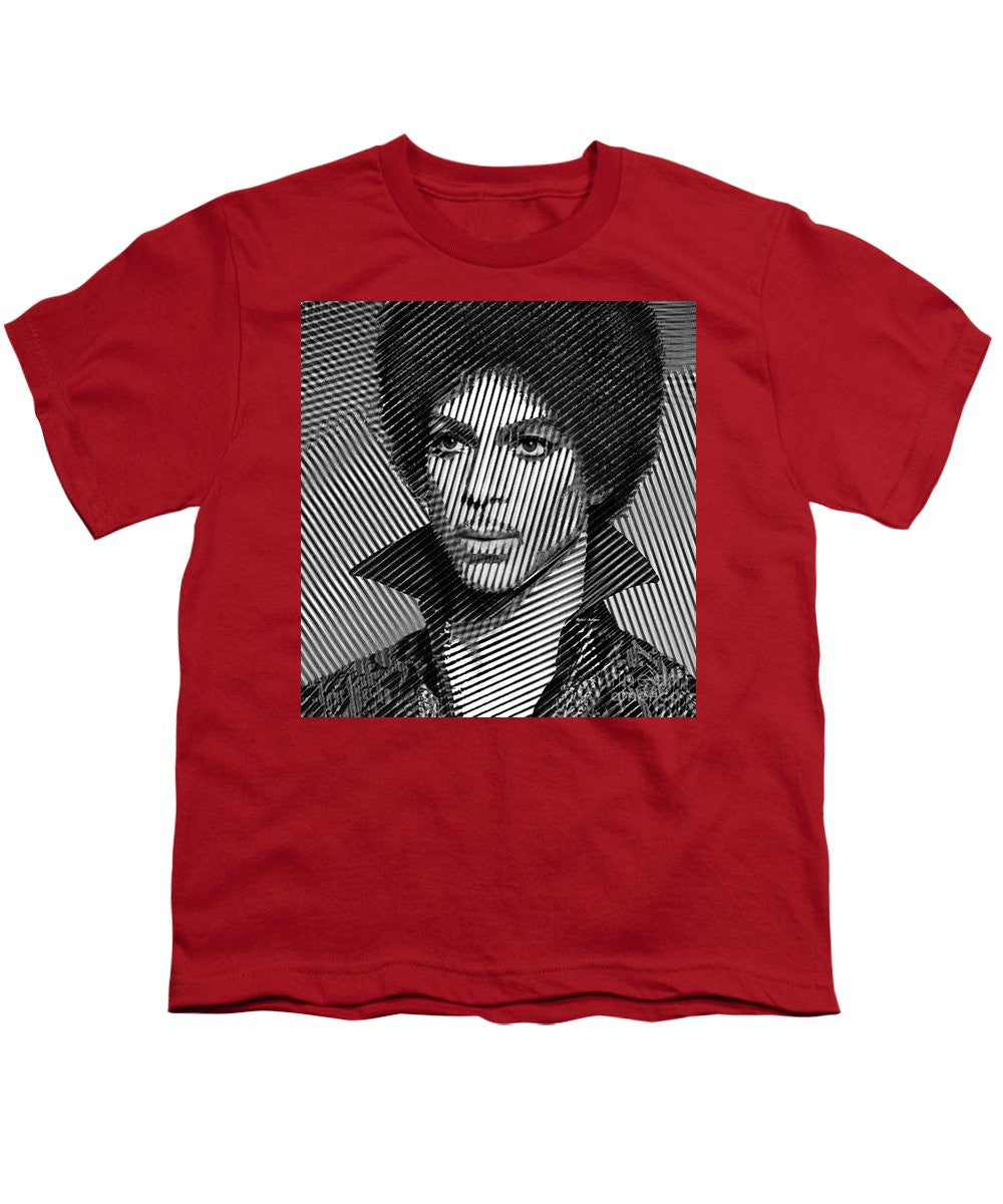 Youth T-Shirt - Prince - Tribute In Black And White Sketch