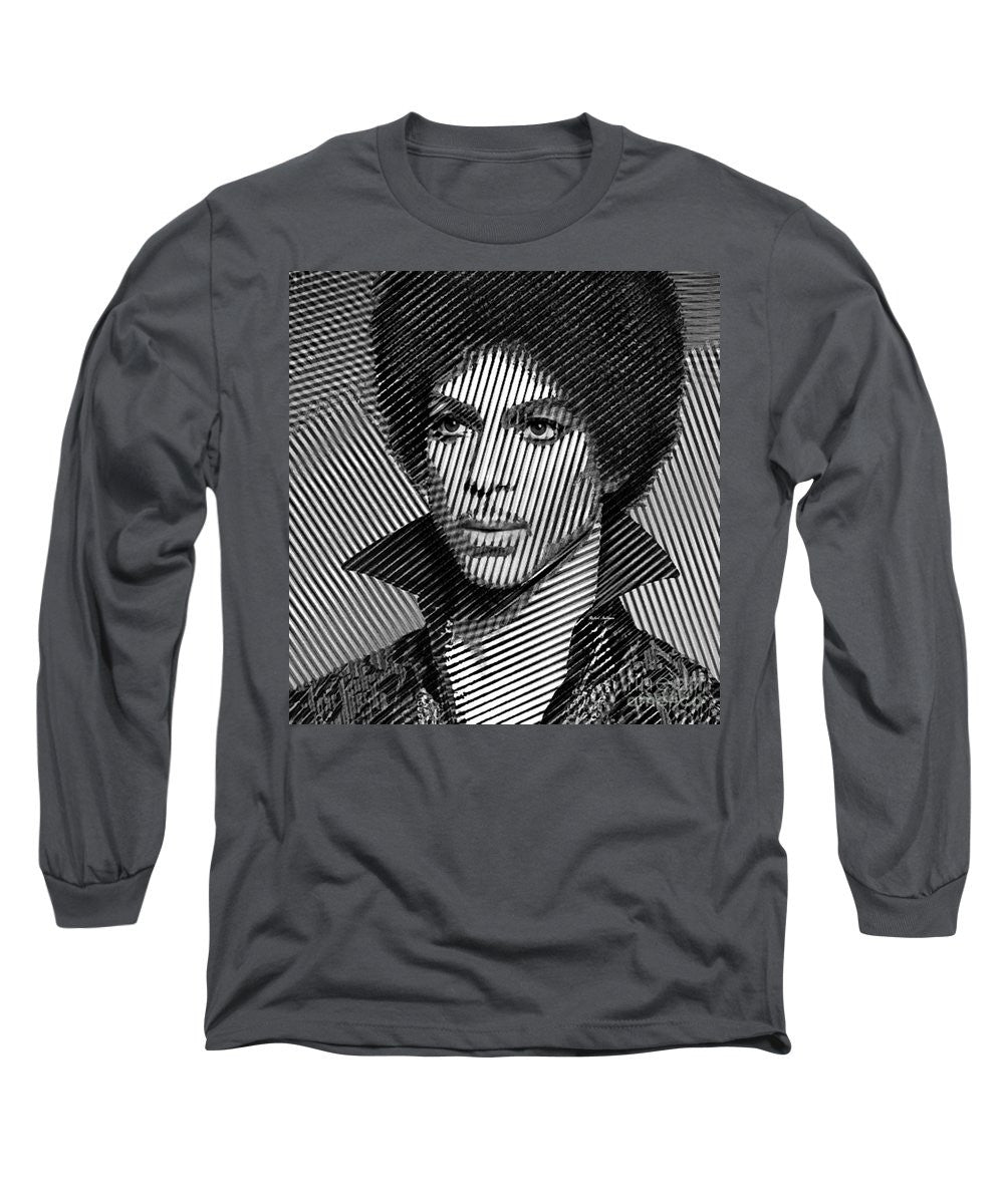 Long Sleeve T-Shirt - Prince - Tribute In Black And White Sketch