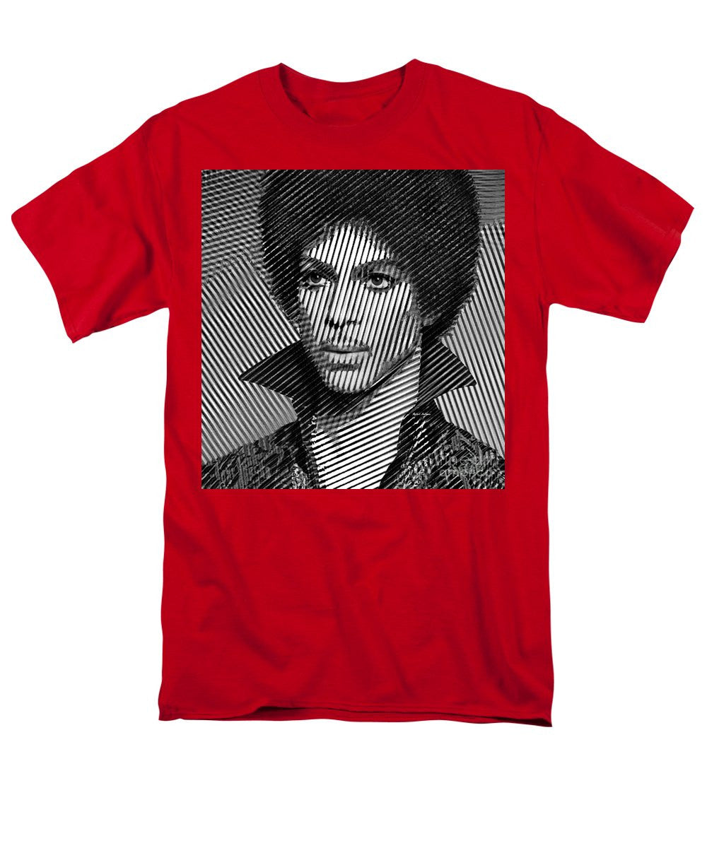 Men's T-Shirt  (Regular Fit) - Prince - Tribute In Black And White Sketch