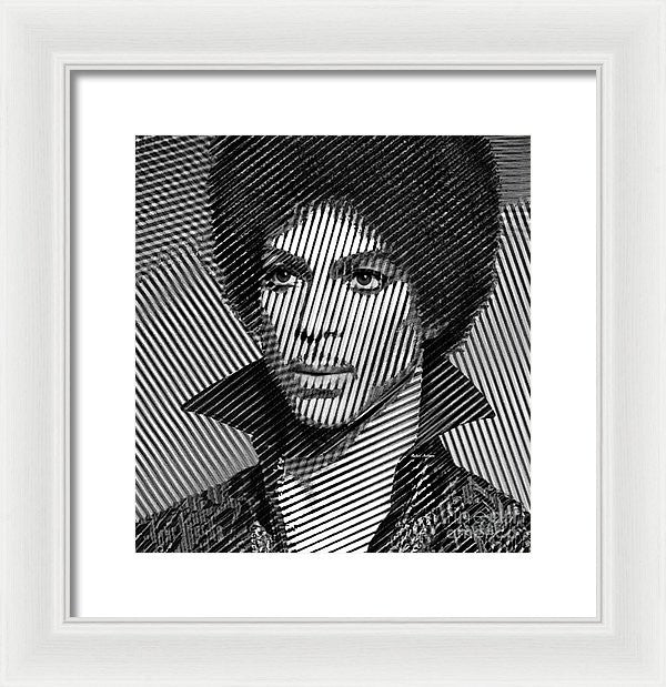 Framed Print - Prince - Tribute In Black And White Sketch