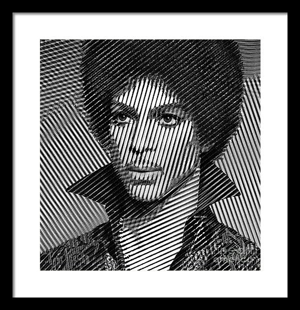 Framed Print - Prince - Tribute In Black And White Sketch