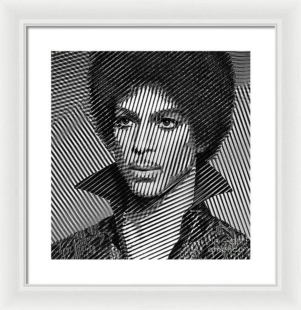 Framed Print - Prince - Tribute In Black And White Sketch