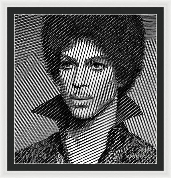 Framed Print - Prince - Tribute In Black And White Sketch