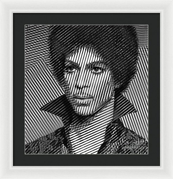 Framed Print - Prince - Tribute In Black And White Sketch