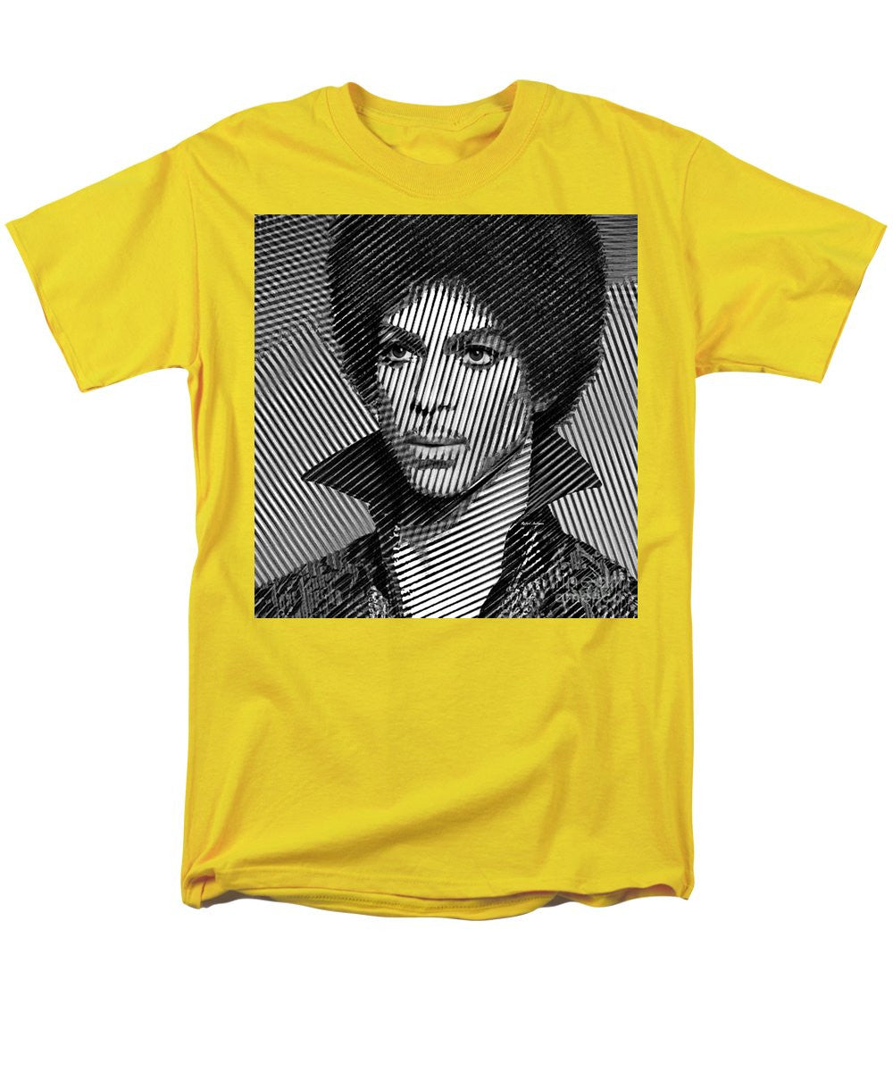 Men's T-Shirt  (Regular Fit) - Prince - Tribute In Black And White Sketch