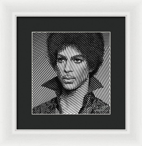 Framed Print - Prince - Tribute In Black And White Sketch