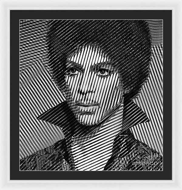 Framed Print - Prince - Tribute In Black And White Sketch