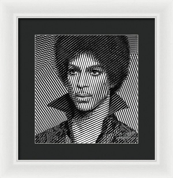 Framed Print - Prince - Tribute In Black And White Sketch