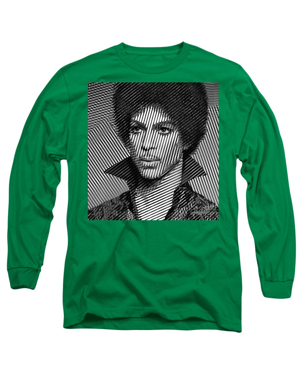 Long Sleeve T-Shirt - Prince - Tribute In Black And White Sketch