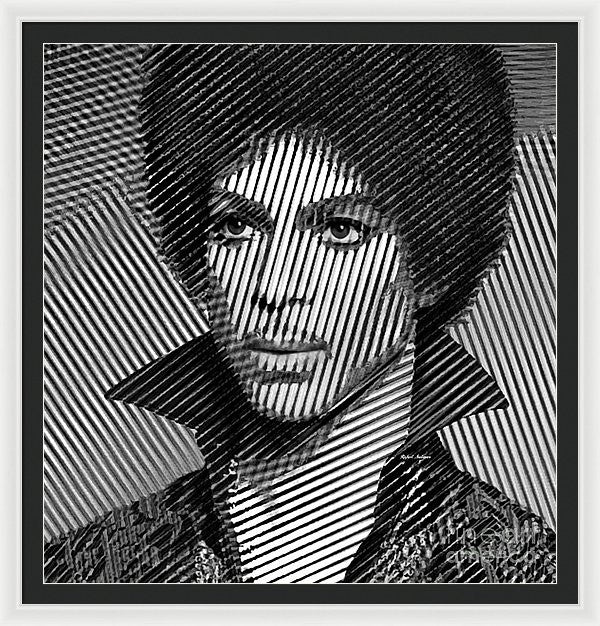 Framed Print - Prince - Tribute In Black And White Sketch