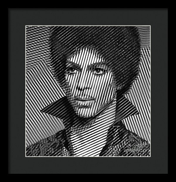 Framed Print - Prince - Tribute In Black And White Sketch