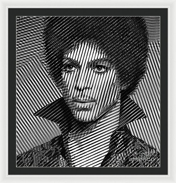 Framed Print - Prince - Tribute In Black And White Sketch