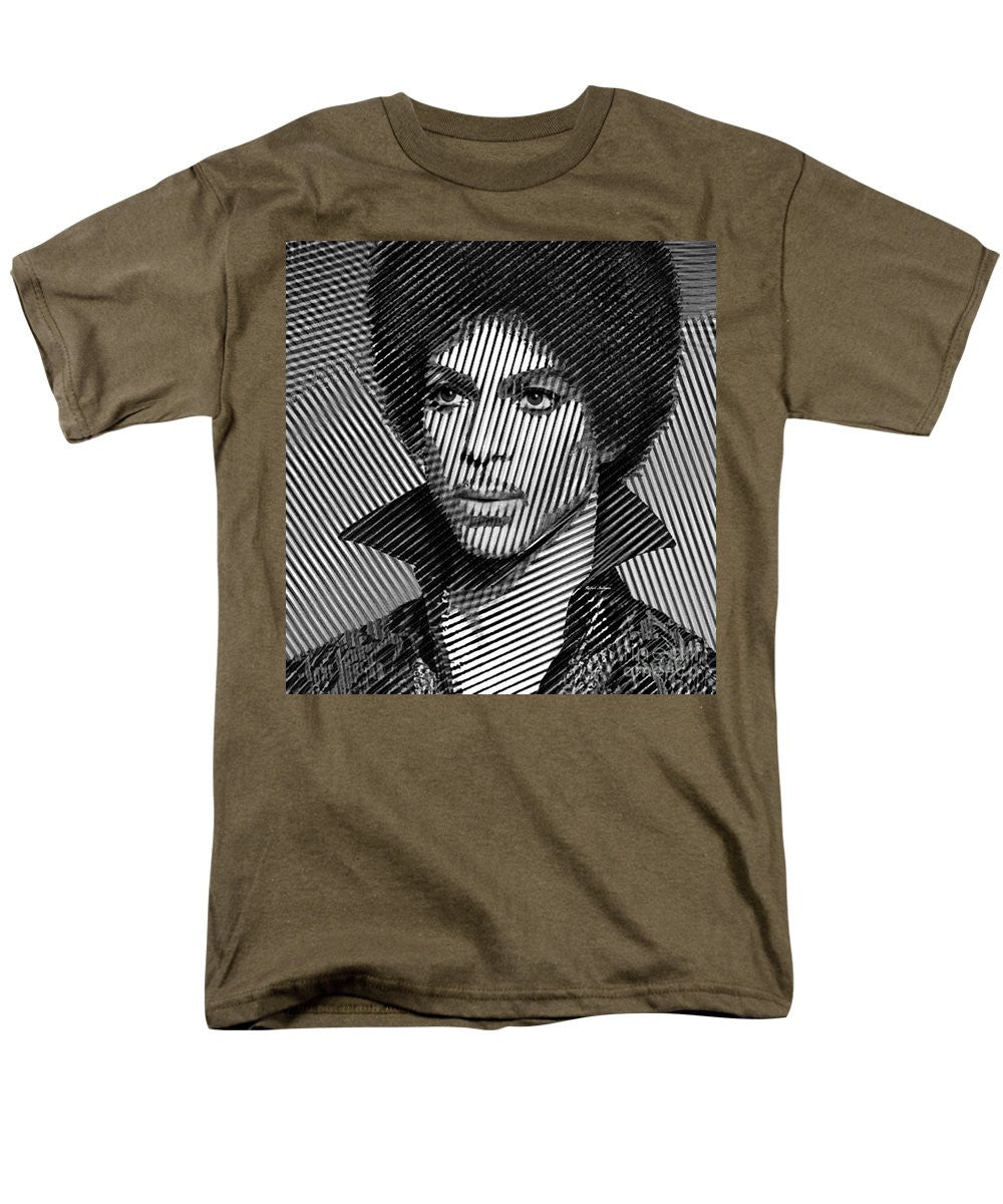 Men's T-Shirt  (Regular Fit) - Prince - Tribute In Black And White Sketch